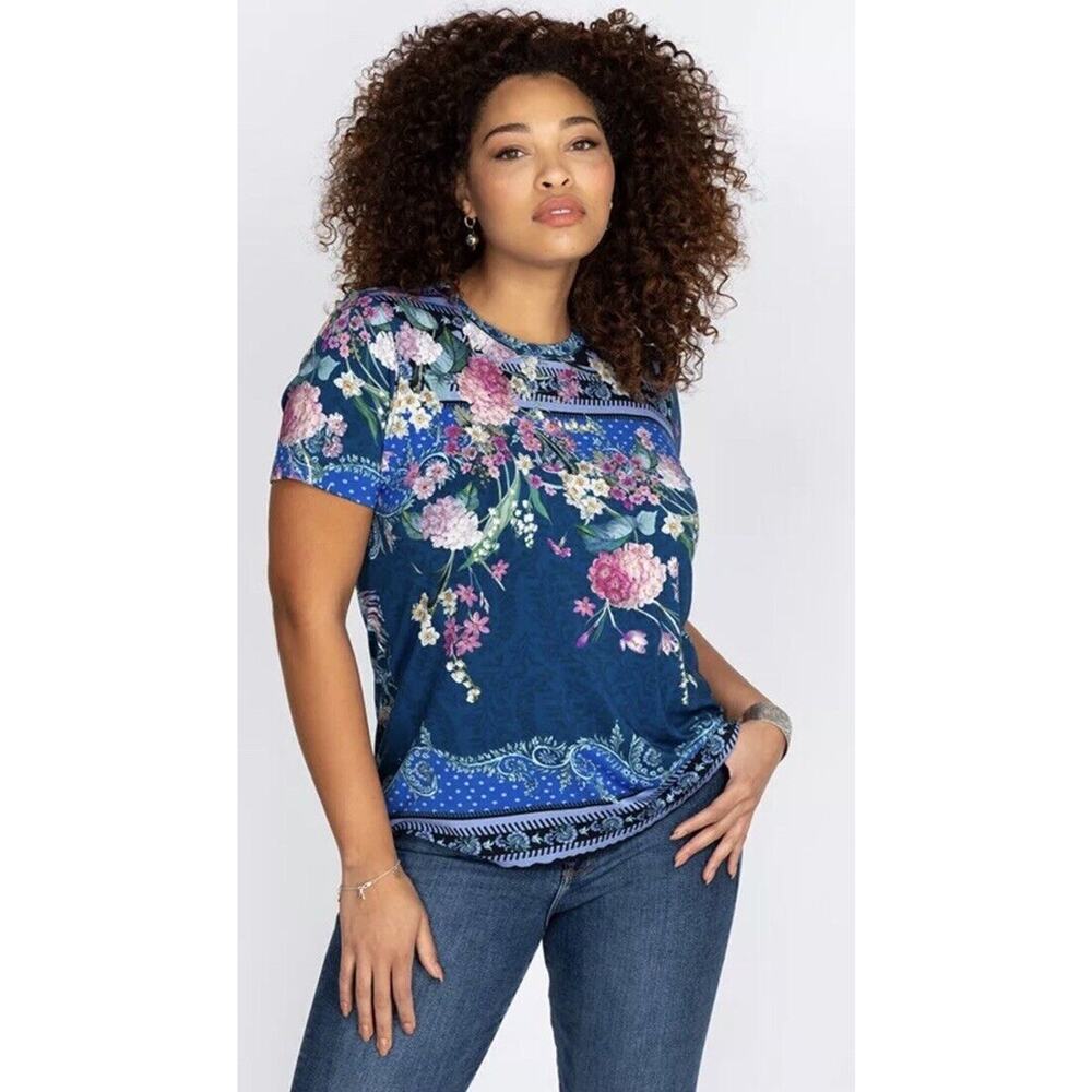 Johnny Was Revive Floral Tee size Large